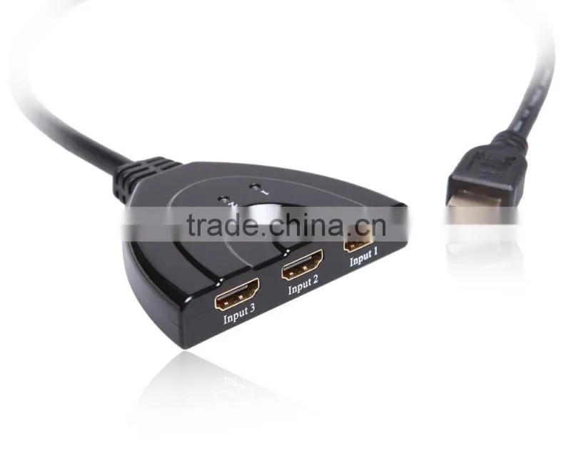 Wholesale Intelligent 3x1 HDMI video mixer switcher 3 in 1 pigtail for PS4 support 3D for hot video player