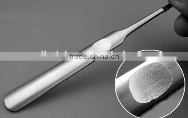 Wholesale stainless steel metal cuticle trimmer with concaved grip durable cuticle pusher cuticle remover manufacturer
