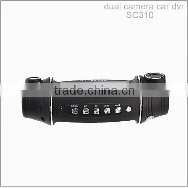 New design dual camera high resolution 2.7 inch TFT LCD panel sc310 car dvr