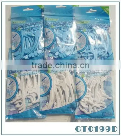Dental Floss & Interdental Brush with Toothpick All-In-One