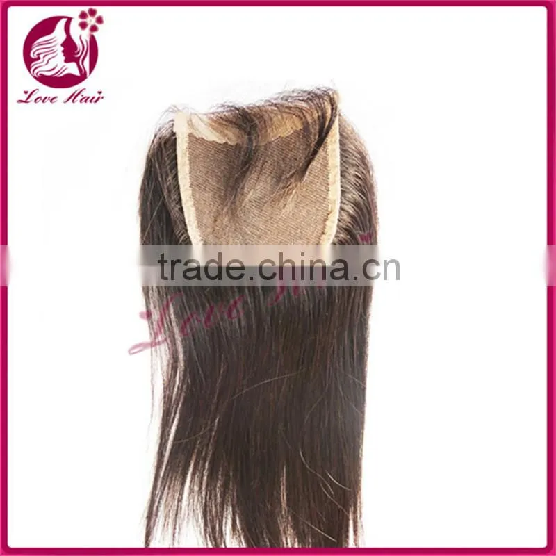 Hot selling 4*4 Silky Straight Wave Natural Black Lace Closure with Brazilian Virgin Hair