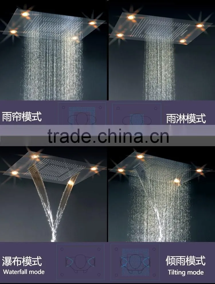 LABRAZE LE800600 shower panel with LED light and cold and hot water faucet
