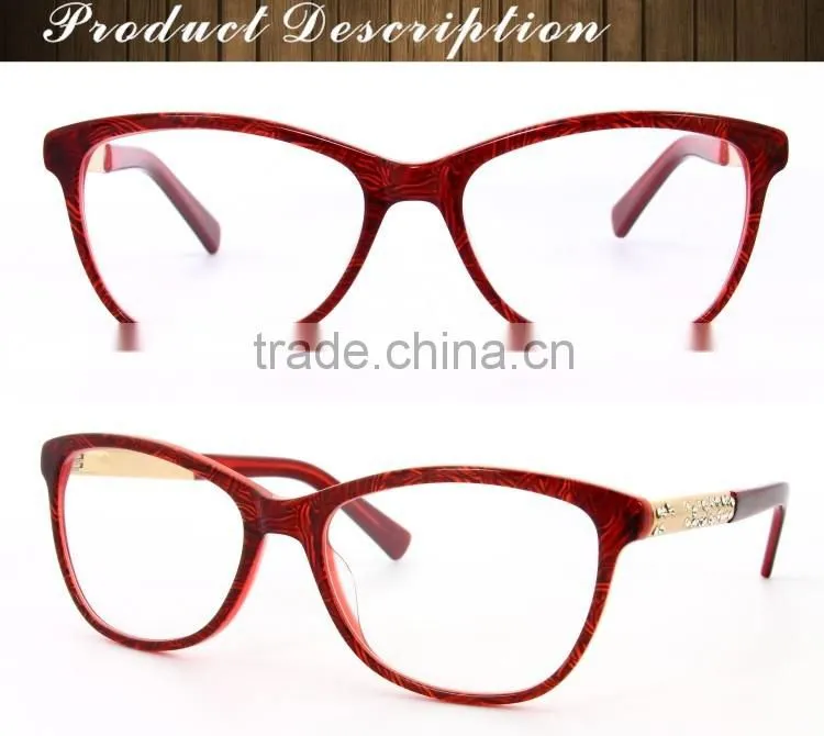 G3760 Red Tortoise Acetate Diamond Famous Brands Glasses