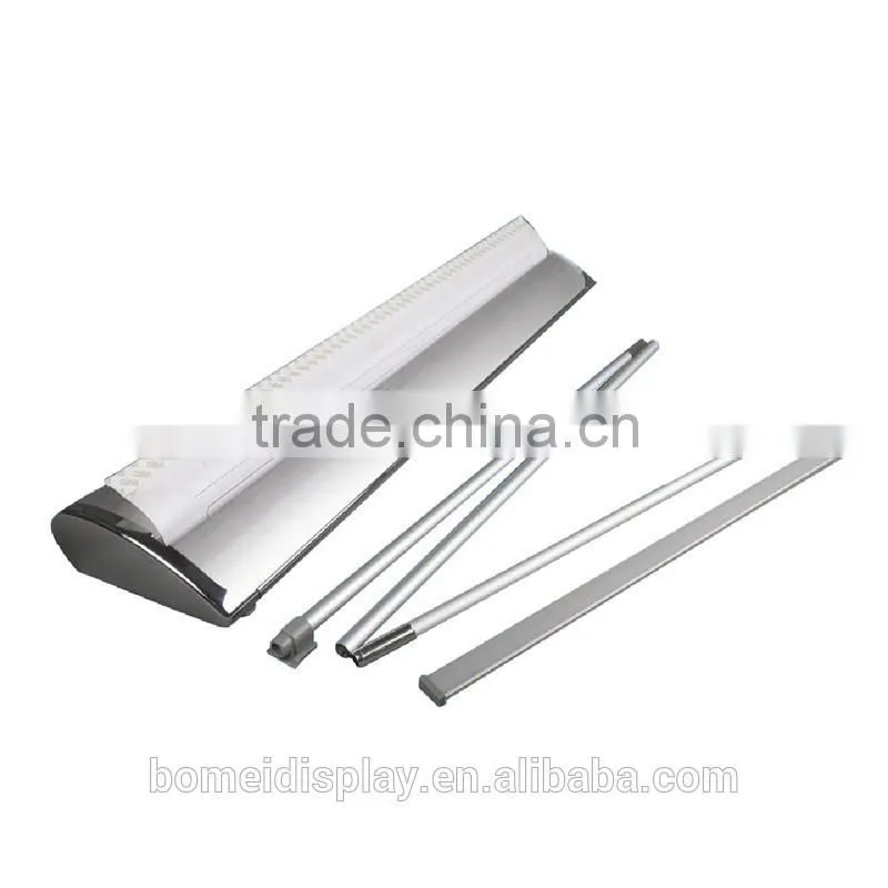 Portable full aluminum water drop roll up banner standee, wide base roll up stand, broad base roll up display stand