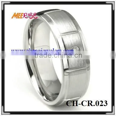 High quality grooved cobalt wedding rings for men and women