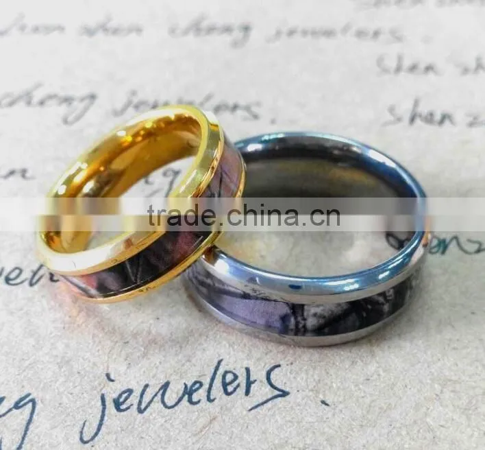 New year product titanium camo rings for unisex