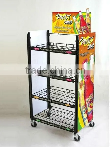 moving 4 tiers metal wine rack / wine storage rack HSX-3248