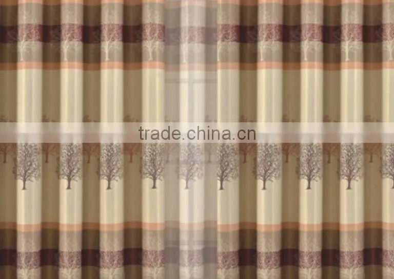 Polyester blackout printed curtain fabric with printed curtain net