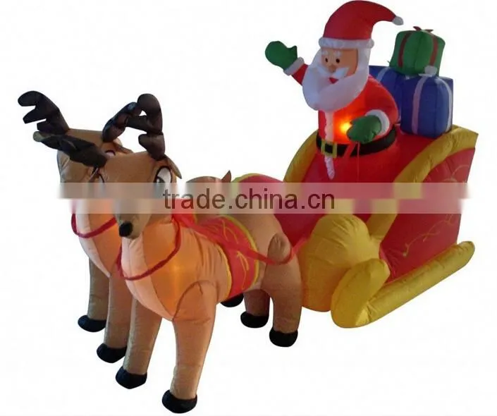 Outdoor Led Inflatable Santa Western Christmas Decorations