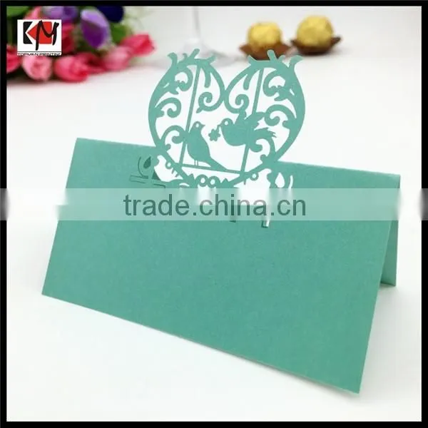 Customized design laser cut paper place cards for wedding wholesale
