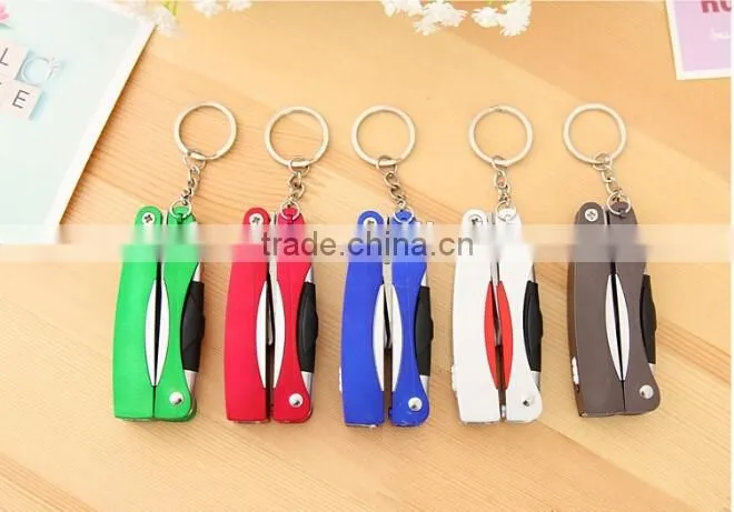 foldable 3 in 1 multifunctional pen with scissors and LED flashlight