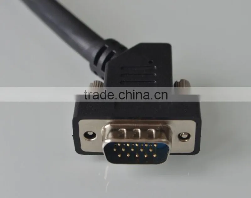 3ft Premium Shielded HD15 VGA/SXGA Male to Female Cable with 45 degree Angled Female Connector
