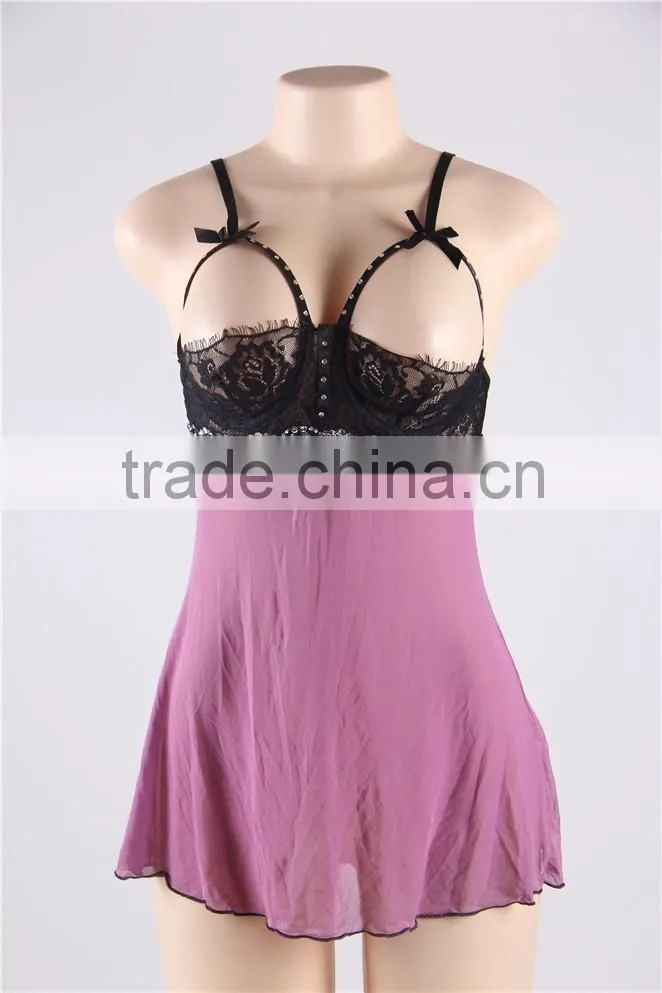 Mauve chemise women underwear sexy