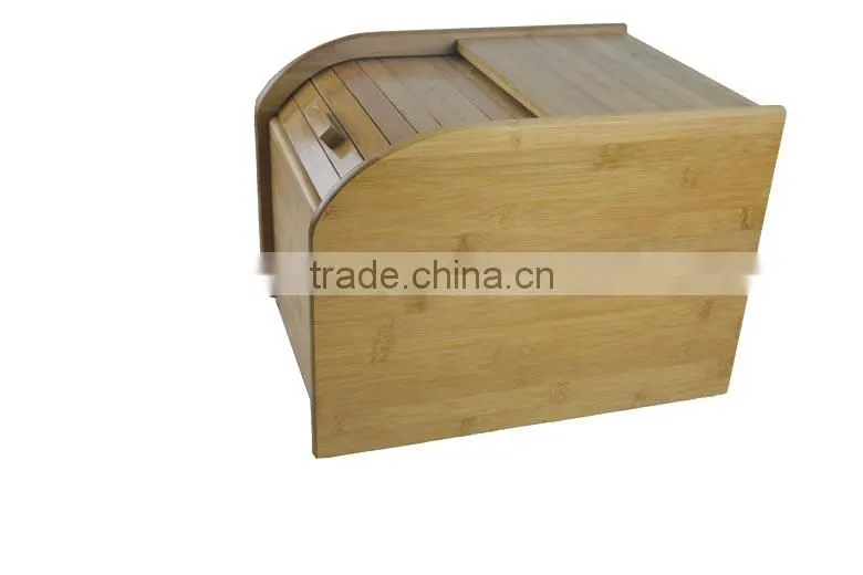 DX004/Bamboo Rice Holder Exquisite Bamboo Sliding Lid Rolltop Loaves Bread Box Storage Bin