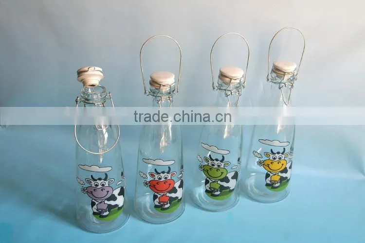 1000ml painted glass bottles with screen printing logo