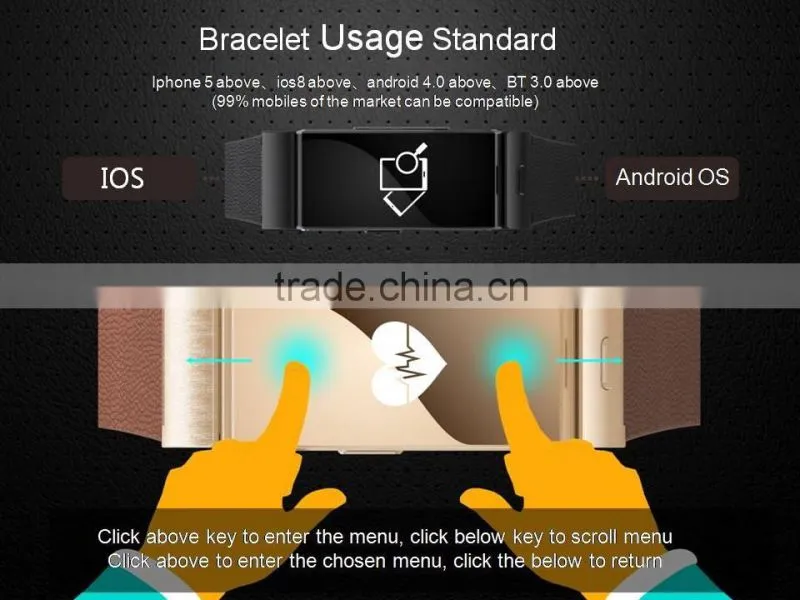 TOMI Latest product factory unique design mini smart wristband support Android smart phones