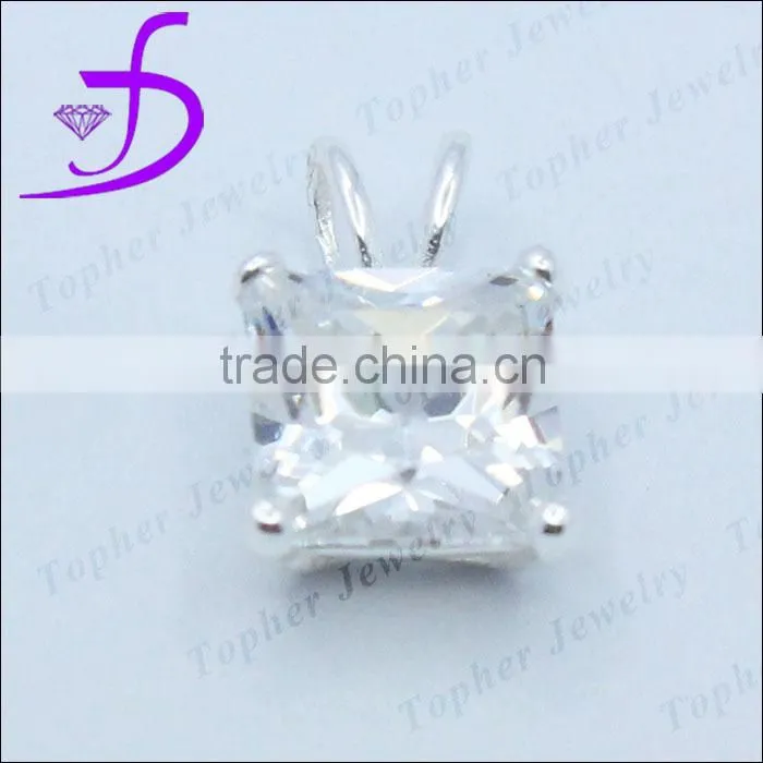 Wholesale 925 sterling silver zircon solitaire pendant