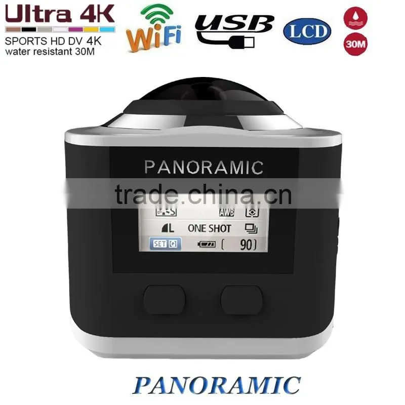 Panoramic WiFi Sport DVR Action Camera Car camera waterproof 4K Ultra HD 0.96 Inch LCD