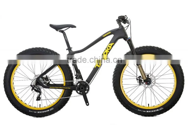 26" CARBON FAT BIKE W/YELLOW RIM