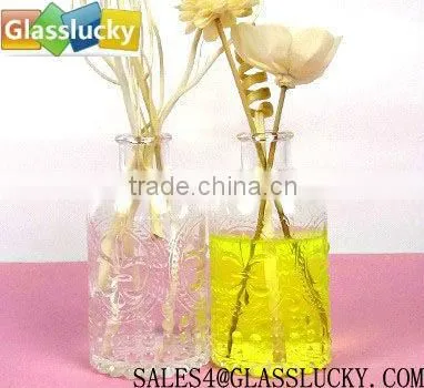 100ml colorful reed glass diffuser bottles with lid in square shape