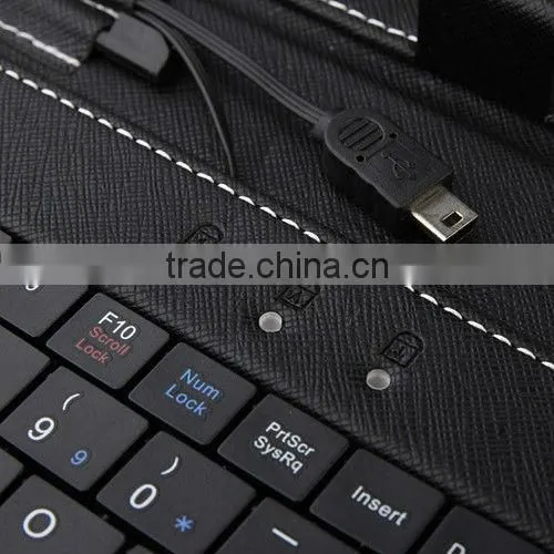 8 inch Tablet case with mini usb port Keyboard Leather Case with mic usb port