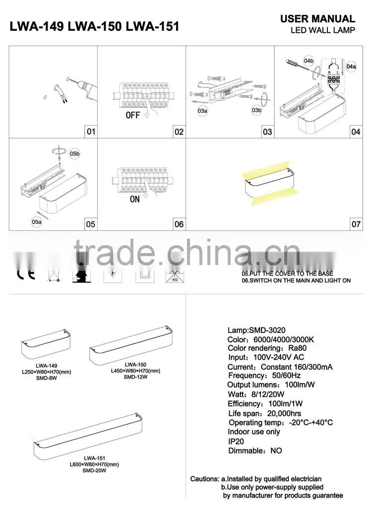 surface mounted led wall light indoor