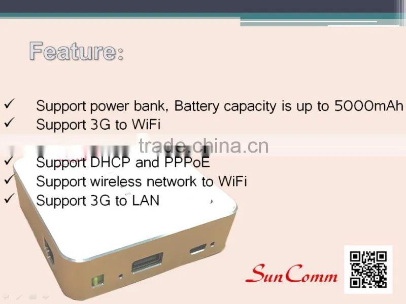 SC-4363-3GR Internal antenna with micro SD slot battery bank 3G WiFi Router