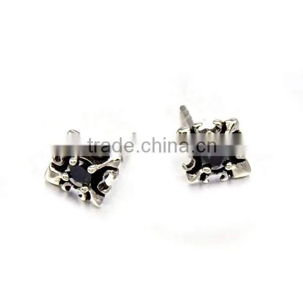 Europe Style Jewelry Silver Stainless Steel Stone Earrings Punk Stud Earrings