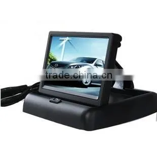 widescreen 4.3inch folding motorized car lcd monitor mini tv