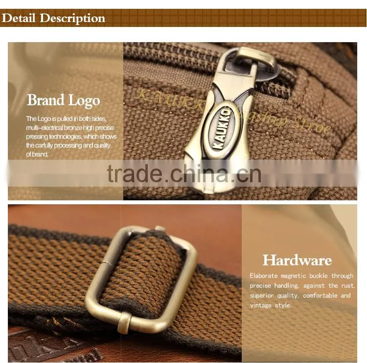 Outdoor Hiking backpack canvas vintage daypack for Travel