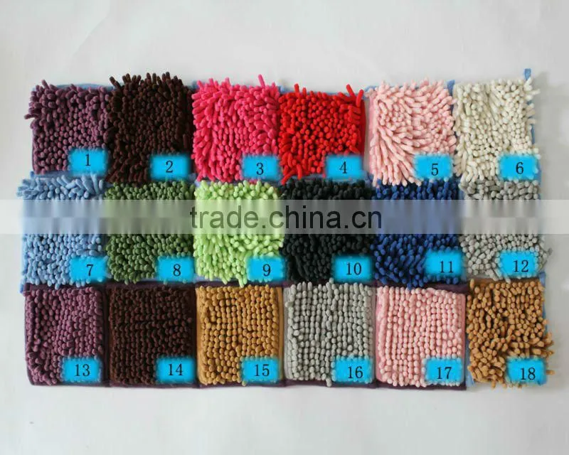 Hand tufted chenille carpet