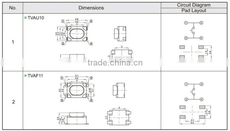 FTVAU10 mini tact button livolo touch switch