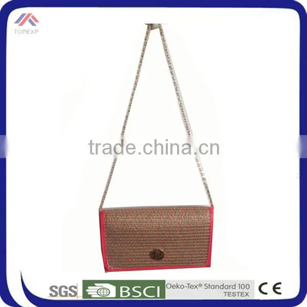 Mini Shoulder Bag Straw Bag With Long Gold Chain