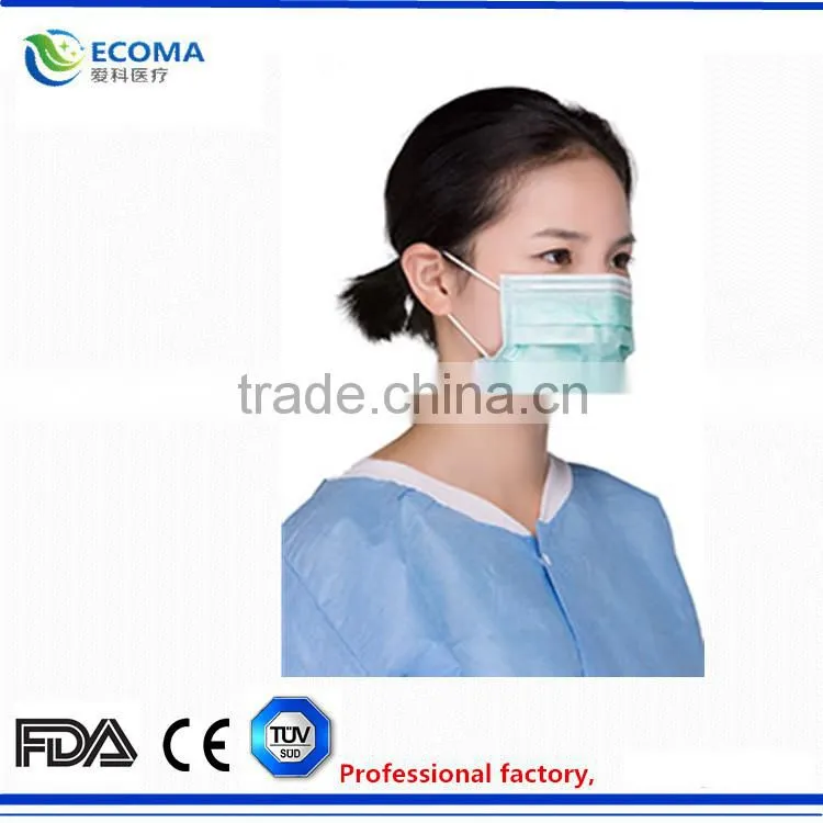 Procedure Mask With Earloops-box of 50 , blue and white medical surgical non woven fabric face mask