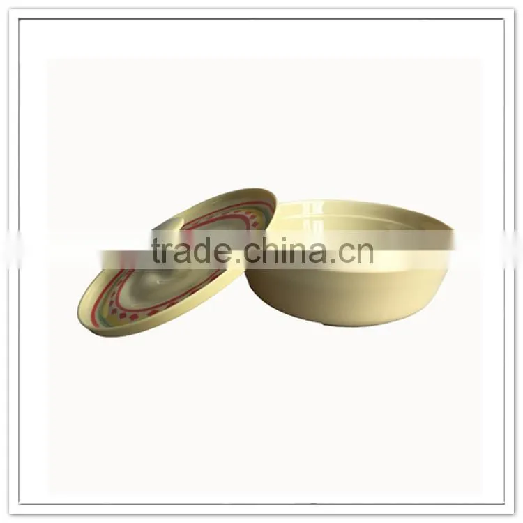 SGS certificated bargain price round shape serve ware ceramic-like plastic bowl with lid