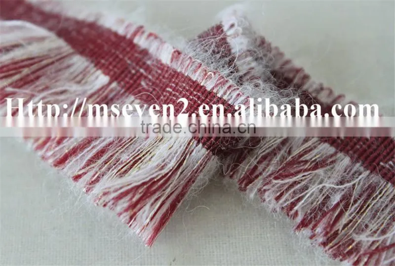 good looking kintting tassels red and white lace trim for garment accessories