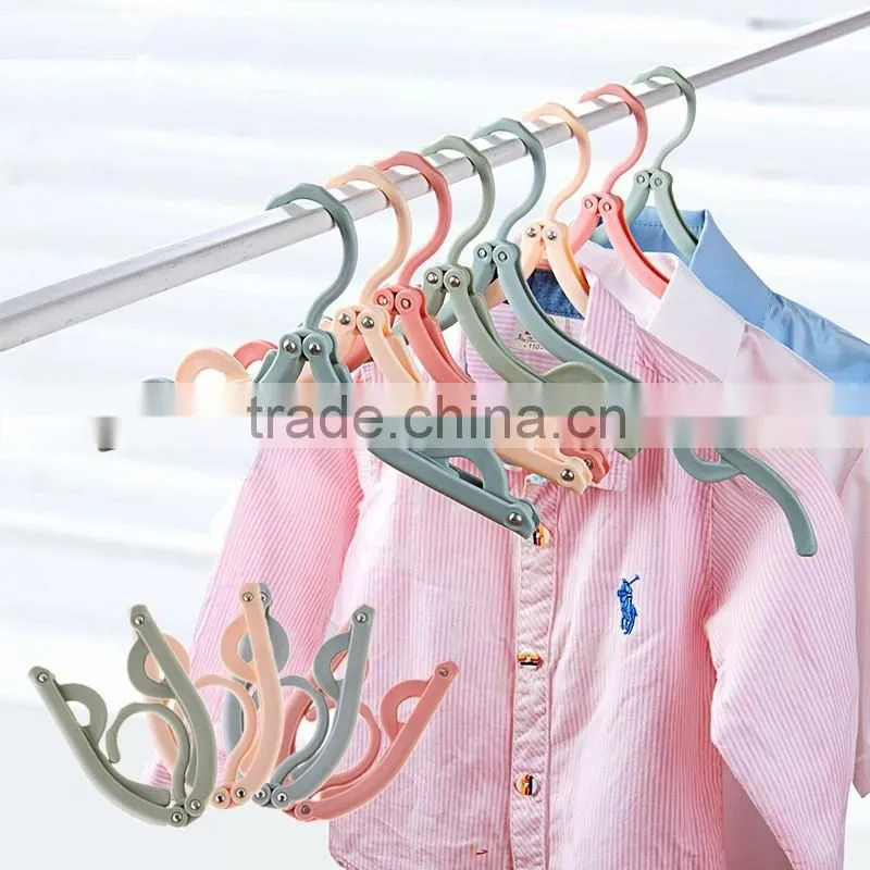 Travel Cloth Hanger Folding Magic Outdoor Travelling Hanger Plastic Clothese Dryer Pants Hanger Trousers Hanger