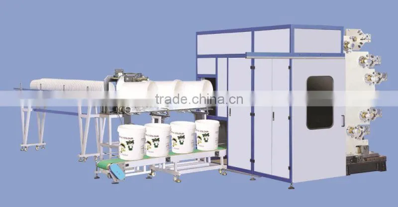 QJY-6350 pail printing machine with uv curing, offset pail printers for sale