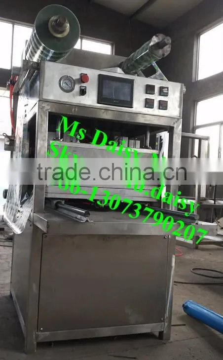 automatic plastic lunch box sealing machine/jelly cup sealing machine/fruit tray sealing machine
