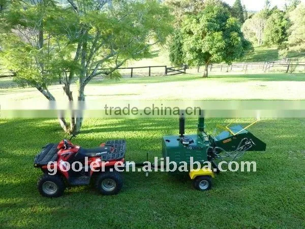 Trailer mounted wood chipper, ATV wood shredder, 40HP diesel engine