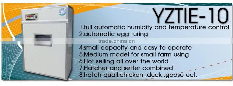 YZITE-10 HHD 1000 eggs CE approved incubator for egg in japan
