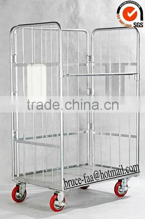 L frame nesting roll container/cage trolley