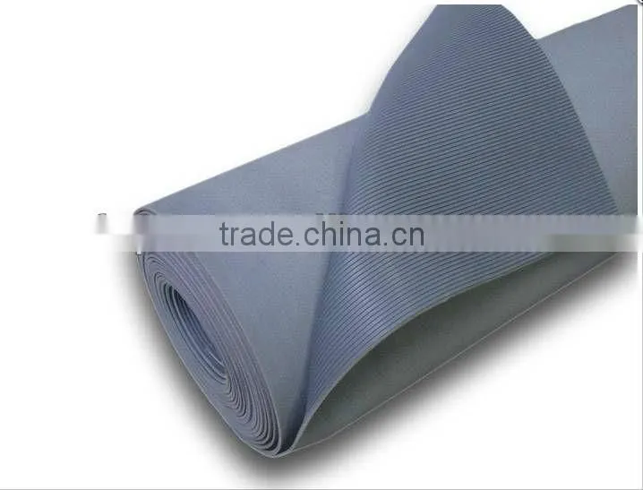 fine ribbed rubber/corrugated rubber/balck grey anti-slip rubber mats 3mm