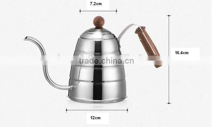 Pour Over Coffee Kettle Hand Drip Kettle Premium Stainless Steel Gooseneck Tea Kettle Wooden Ergonomic Handle