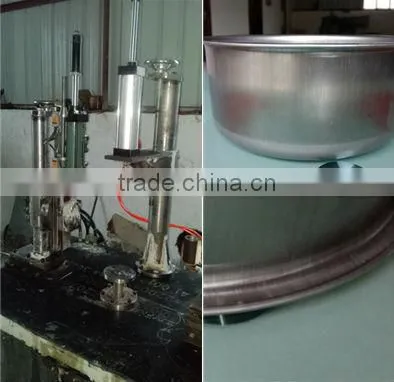 Trimming and crimping machine for stainless steel utensil