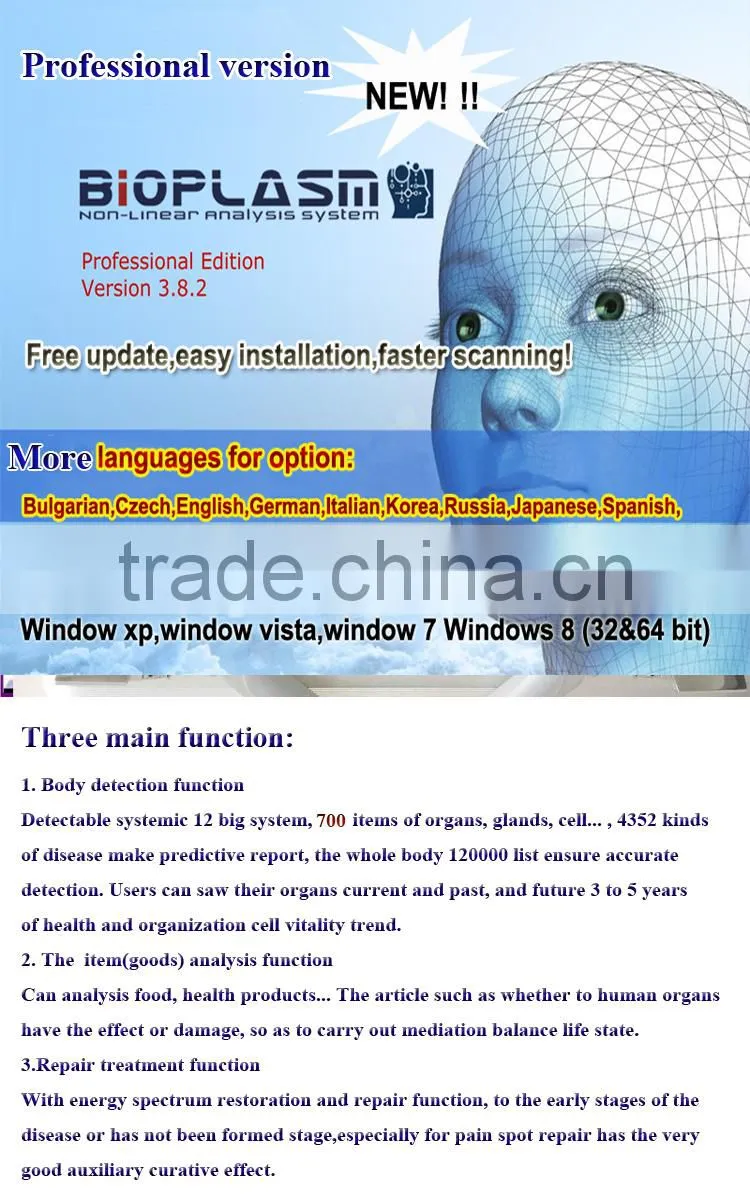 Body sub-health BIOPLASM-NLS body health diagnostic Equipment above 98%