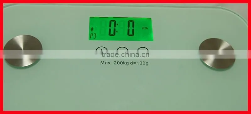 200kg Digital Body Fat Water Bone Calories BMI Analyser Glass Bathroom Scales