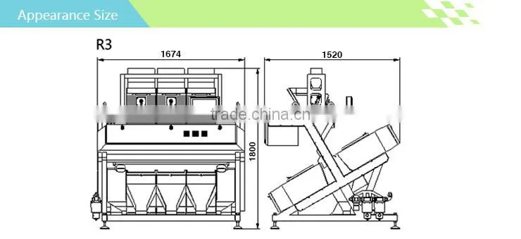 Promotional China CCD 3 ton to 8 tons throughput black rice color sorter machine