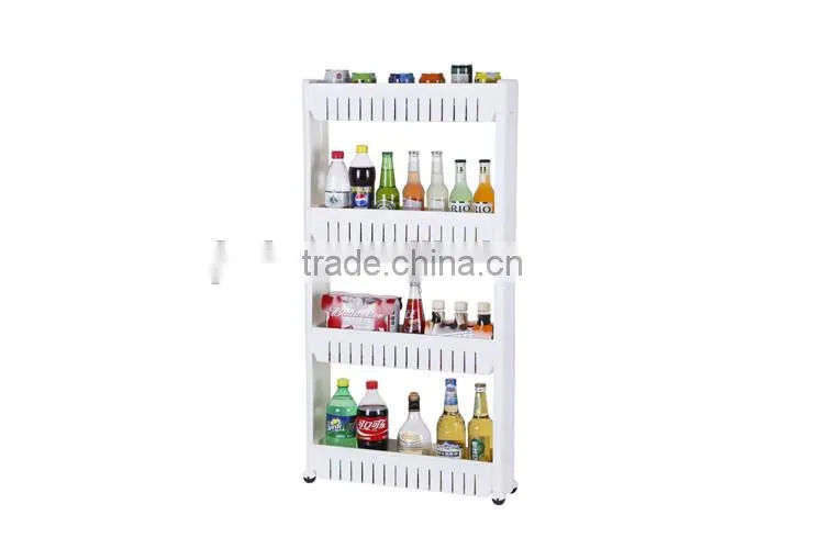 Multi-purpose Removable 4-layer Plastic Bathroom Shelf Crevice Gap Commodity Shelf