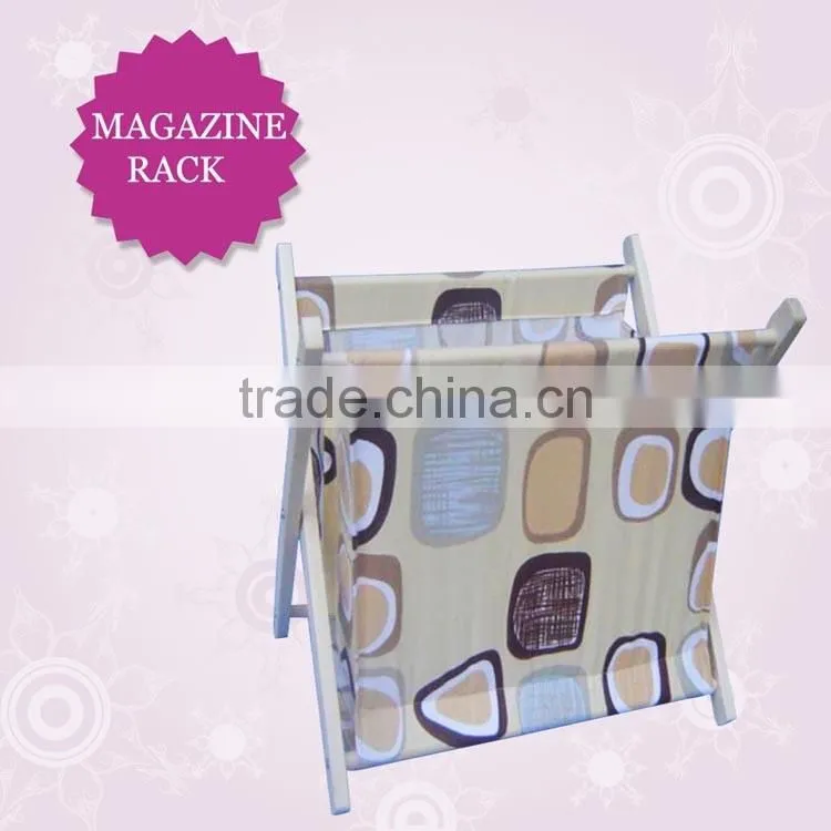 Folding wooden Magazine Rack With colorful dots, paulownia magazine racks for sale